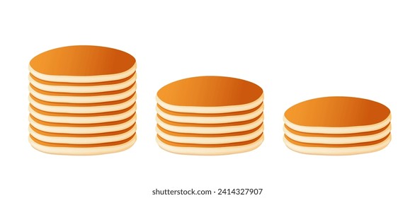 Set of vector pancakes. Pancake Day. Isolated on a white background. Flat design.