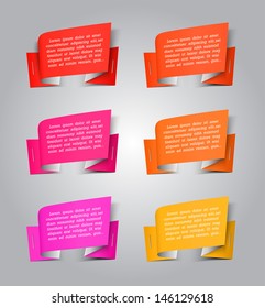 Set of vector paper banners