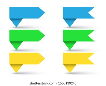 Set of vector paper banners. Colored elements of infographic design. Vector infographic elements isolated