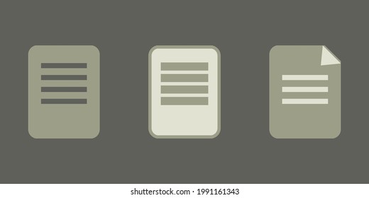 Set of vector paper blank icons. Block note, document symbol. For design, advertising banner