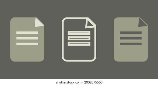 Set of vector paper blank icons. Block note, document symbol. For design, advertising banner