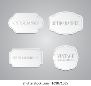 Set of vector paper labels with retro / vintage style design for websites or banners for business. Clean style