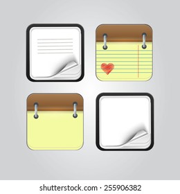 Set of vector paper notes