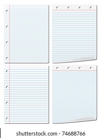 Set of vector paper on white background