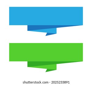 Conjunto de banners de origami de papel vectorial. Elementos de diseño de colores. Etiquetas de origami vectores aisladas