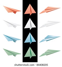 set of vector paper planes
