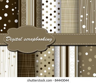 Set Of Vector Paper For Scrapbook