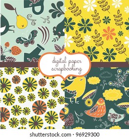 set of vector paper for scrapbook