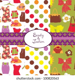 set of vector paper for scrapbook Beauty & Fashion