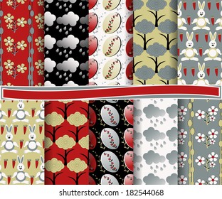 set of  vector  paper for scrapbook Easter Day