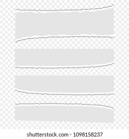 Conjunto de restos de papel vectorial sobre un fondo transparente aislado. Piezas de papel, basura. Trozos de papel roto.