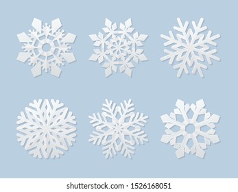 set of vector paper snowflakes