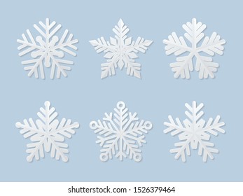set of vector paper snowflakes