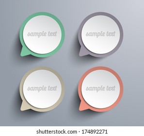 Set of vector paper speech bubbles banners for business design, infographics, reports, number options, step presentation, progress, workflow layout or websites