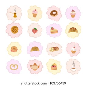 set of vector pastry icons