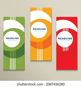 Set vector pattern with abstract circle banner