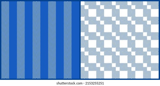 Set of vector pattern in blue and white colors. Simple marine nautical geometric backgrounds. EPS 10