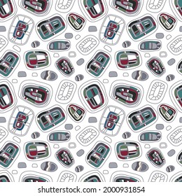  Set vector pattern with geometric  colourful elements. Vector of ethnic fabric in Mexican stile. Dark red, blue color, pink. For prints, textiles, paper. 