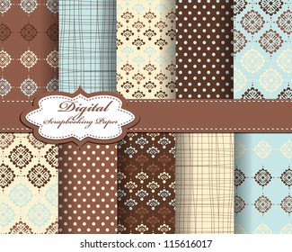 set of vector pattern paper for scrapbook