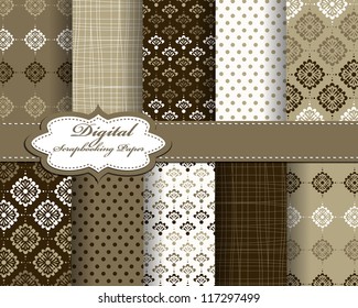 set of vector pattern paper for scrapbook