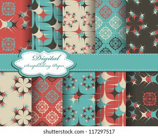 set of vector pattern paper for scrapbook