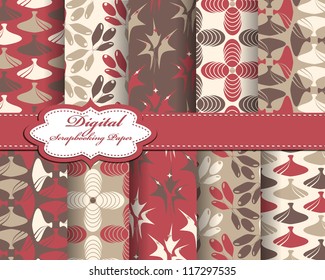 set of vector pattern paper for scrapbook