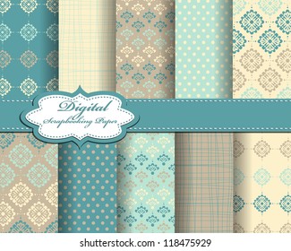 set of vector pattern paper for scrapbook