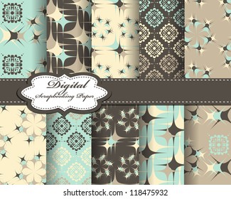 set of vector pattern paper for scrapbook