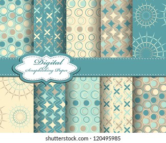 set of vector pattern paper for scrapbook