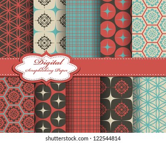 set of vector pattern paper for scrapbook