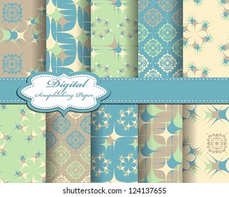 set of vector pattern paper for scrapbook