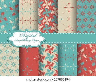 set of vector pattern paper for scrapbook