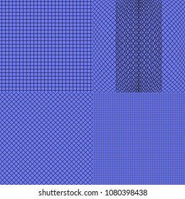 Set vector patterns with black fishnet tights on blue background.