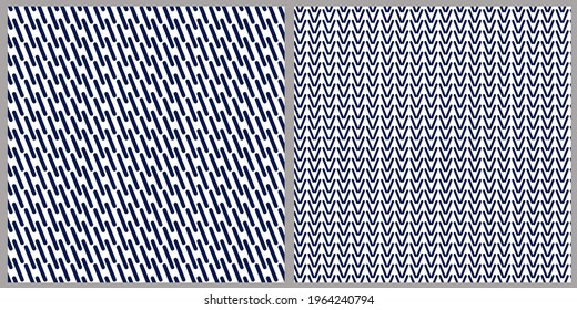 Set of vector patterns. Geometric abstraction oblique line on white isolated background. Banner, background, wrapping paper, wallpaper, cover, print, clothing, material. 