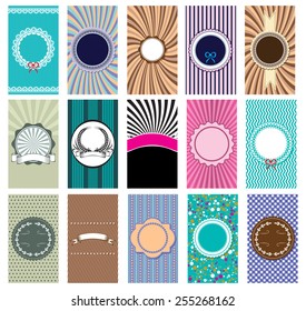 set of vector patterns for making retro business card