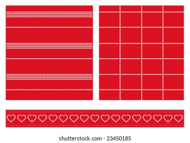 Set of vector patterns for Valentines day, rasterized version