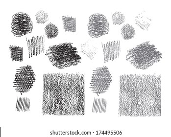 Set of vector pencil hatching