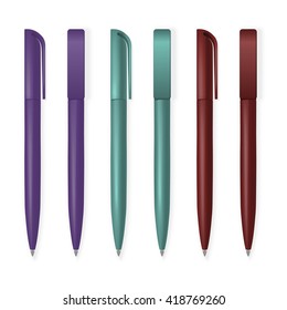 Set of vector pens. 