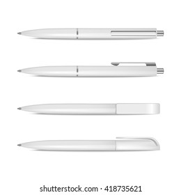 Set of vector pens. Corporate identity and branding stationery templates. Isolated On White Background. Mockup template. Vector EPS10 illustration. 