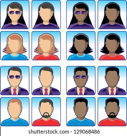 set of vector people avatars