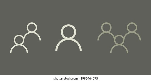 Set of vector people icon. Team, family and person symbol. For design, advertising banner