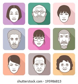Set of vector people icons