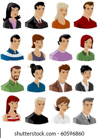 set of vector people icons