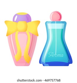 Set of vector perfume fashion container smell spray
