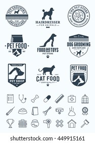 Set of vector pet logo and icons