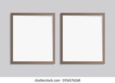 Set of vector Photo frame mockup design on sticky tape isolated on transparent background 
