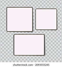 Set of vector Photo frame mockup design on sticky tape isolated on transparent background 