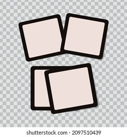 Set of vector Photo frame mockup design on sticky tape isolated on transparent background 