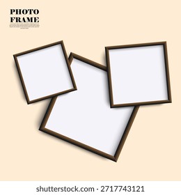 Conjunto de design de moldura de foto vetorial em fita adesiva isolada no fundo rosa