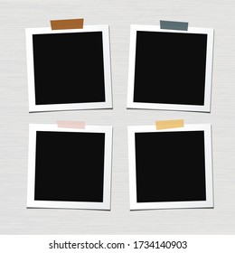 Set of  vector photo frames isolated on white background. Old and vintage paper. Album for pictures and memory. Photograph. - Shutterstock ID 1734140903